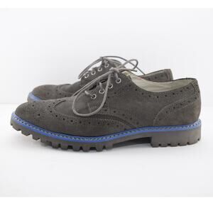 St John's Bay Men's Leather Suede Upper Wing Tip Gray Size 9M